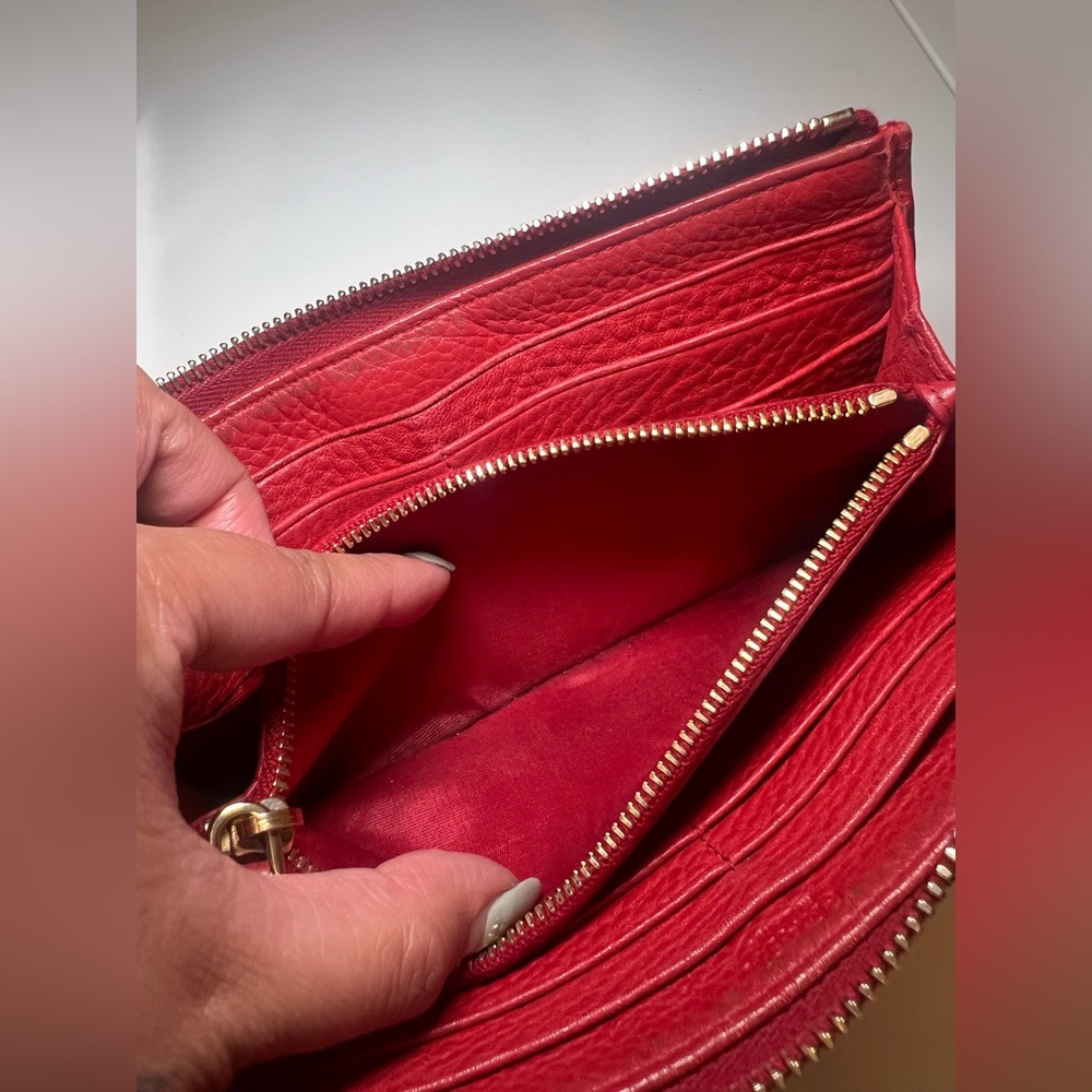 Prada Scarlet Leather Zip Wallet - Picture 5 of 16